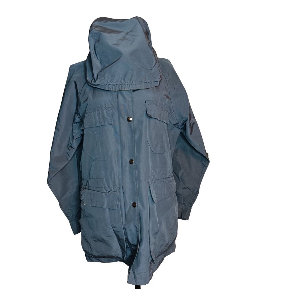 Sierra Designs 60/40 Parka Women's Jacket Size 10, Medium Blue Gray Hooded, Snap
